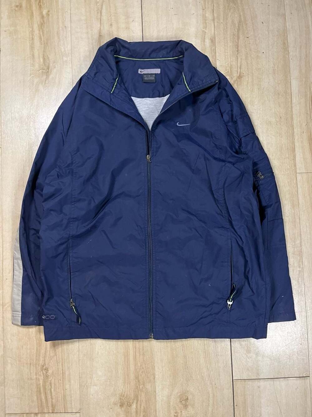 Vintage Early 2000s Nike Blue Windbreaker Full Zip Jacket Size Medium